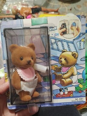 Bear It In Mind Baby Bear Toy with Pink Bib - Figure